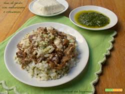 Riso al pesto con melanzana e crescenza