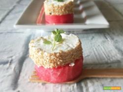 Bocconcini di cocomero e caprino