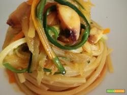 Spaghetti con verdure e totano