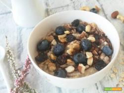 Porridge con mirtilli e frutta secca