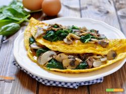Omelette con funghi e spinaci