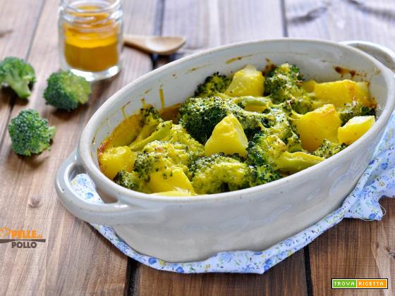 Broccoli e patate gratinati alla curcuma