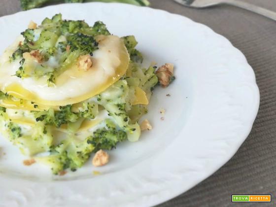 Lasagna con broccoletti siciliani e noci