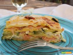 Lasagne con salmone, zucchine e robiola