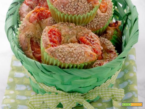 Muffins con zucchine e pecorino