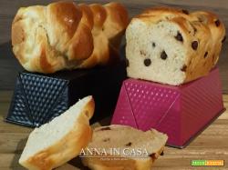 Panbrioche con gocce di cioccolato e panbrioche neutro