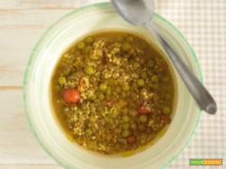 Minestra di piselli, lenticchie e miglio