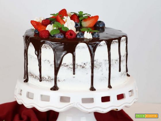 Drip Cake al cioccolato e frutti rossi