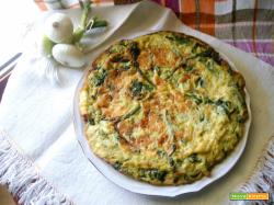Frittata di asparagi cipolle e strigoli