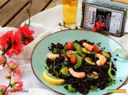 Riso Venere Integrale con gamberetti, zucchine e rucola