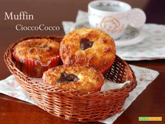 Muffin al cocco e cioccolato fondente