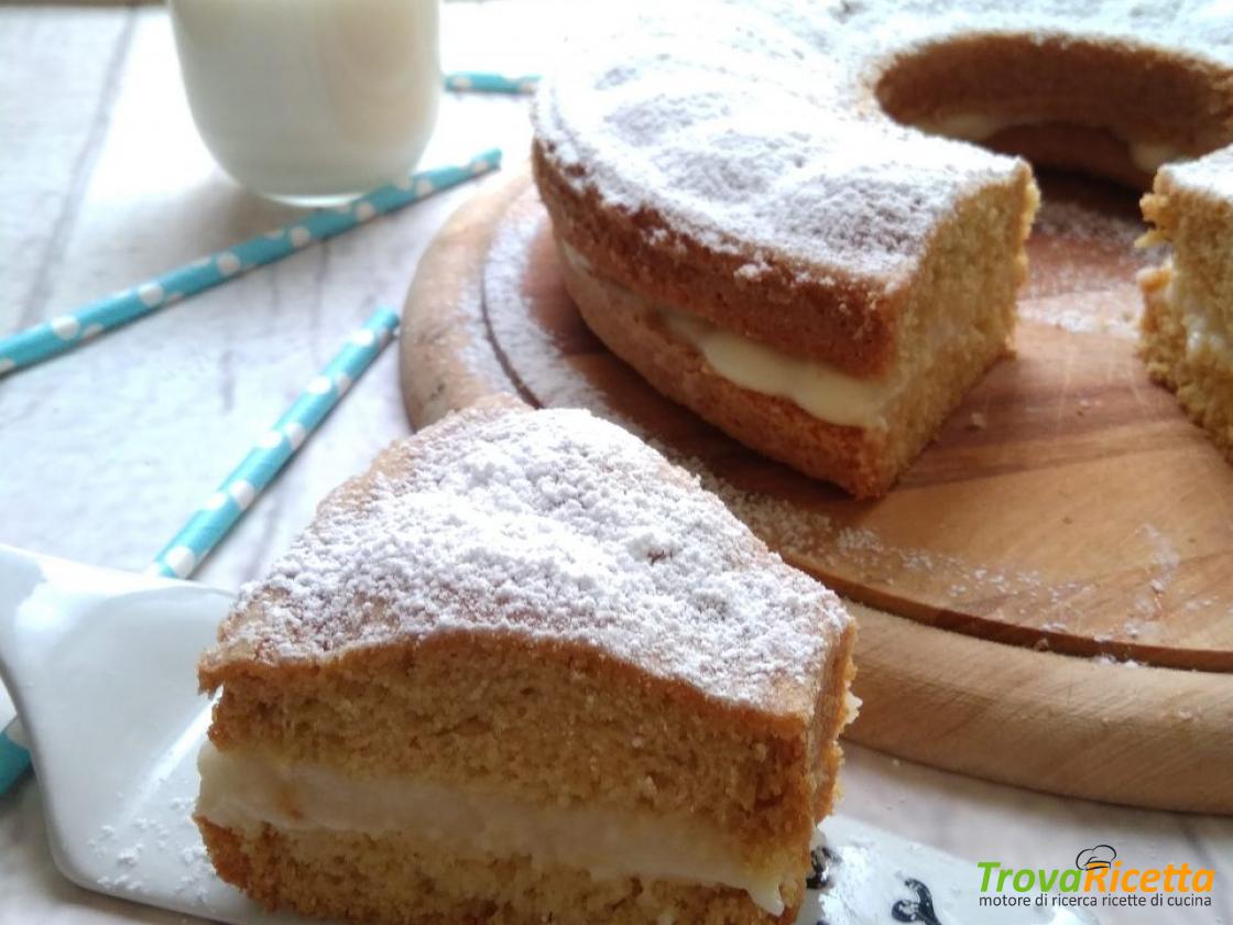 Ciambella Paradiso Farcita Con Crema Al Latte Ricetta Trovaricetta Com