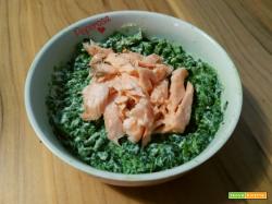 Salmone profumato su ricotta e spinaci