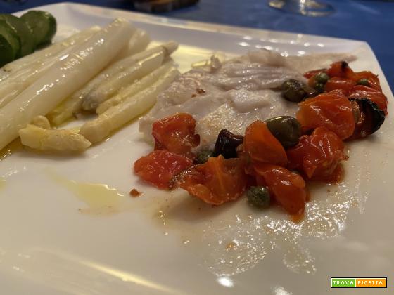 Senza Bimby, Rombo alla Mediterranea con Asparagi e Zucchine