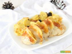 Pollo a fisarmonica con patate e scamorza