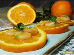 Antipasto di arance e gamberetti