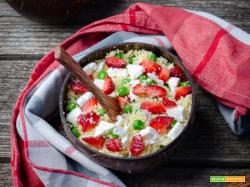 Cous cous fragole piselli e feta