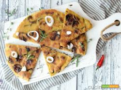 Focaccia senza lievito con curry e zucchine