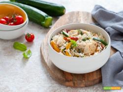 Insalata di riso basmati con pollo e verdure