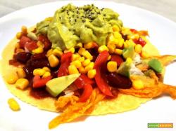 Tacos vegani con avocado e fiori di zucca