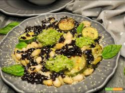 Cannellini e riso Nerone al pesto di basilico