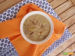 Zuppa di orzo, funghi e porri