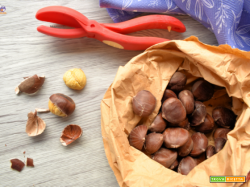 Castagne cotte nella friggitrice ad aria