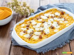 Riso al forno con zucca e salsiccia