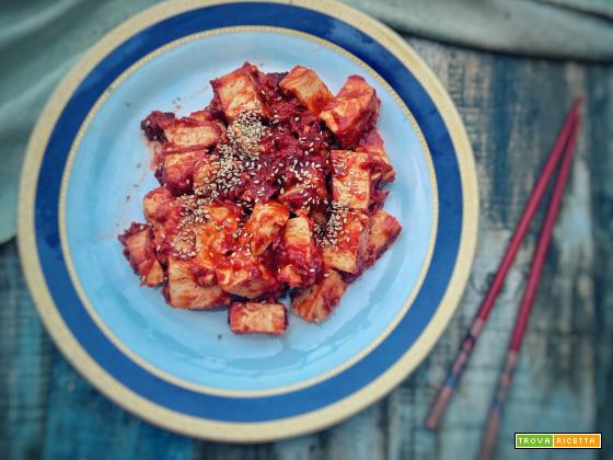 Sticky korean style tofu (Corea)