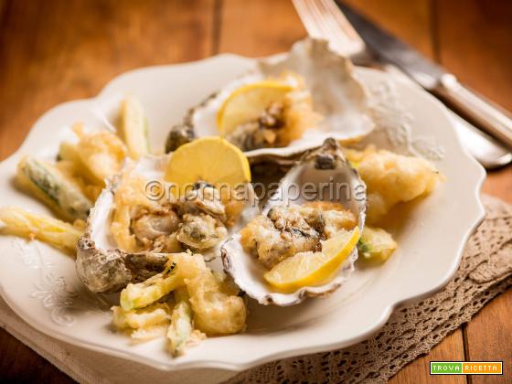 Ostriche in tempura, cucina gourmet in salsa fusion