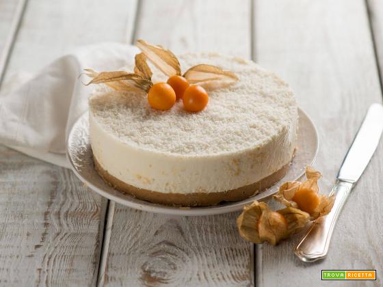 Cheesecake al cocco e alchechengi, un dessert esotico