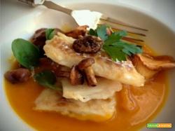 BACCALA’ CREMA DI ZUCCA CON FUNGHI