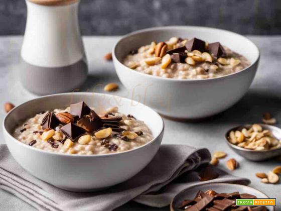 Porridge al Latte Vegetale con Cioccolato e Noci al microonde