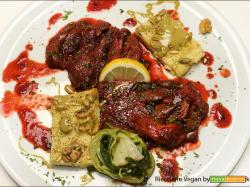 Steak di Pleurotus al sangue di rapa rossa