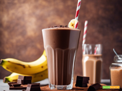 Frullato proteico al cioccolato e banana