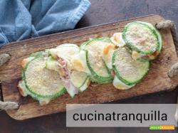 Zucchine tonde farcite con prosciutto cotto e scamorza