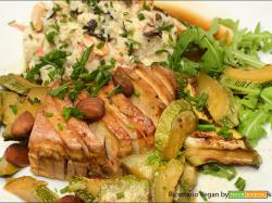 Tofu con le zucchine in friggitrice ad aria