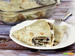 Crespelle con farina di castagne ripiene di funghi e ricotta
