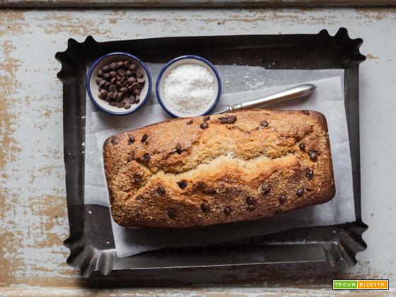 Plumcake al cocco e cioccolato fondente {con panna}