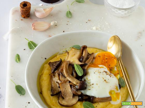 CREMA DI POLENTA CON FUNGHI E UOVA CBT