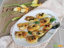 Fiori di zucca ripieni di ricotta al tartufo