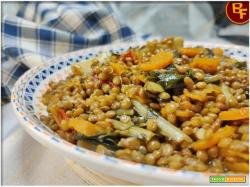 Zuppa di lenticchie patate e bieta