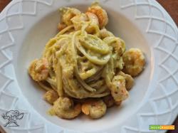 Linguine mazzancolle e pesto di pistacchi