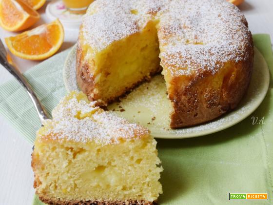 Torta con ricotta crema pasticcera e succo di arancia ne burro e ne olio pronta in 10 minuti