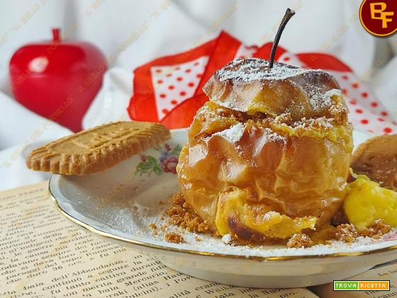 Mele al Forno Ripiene di Crema e Biscotti