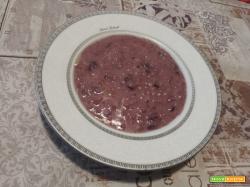 Fragola sarda con crema di verza viola