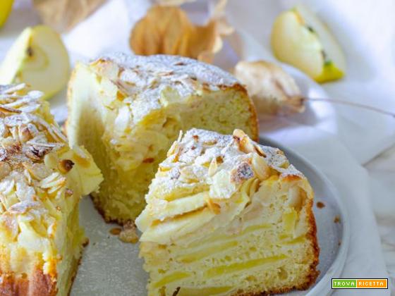 Torta soffice di mele con yogurt senza lattosio e olio