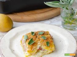 Sformato di patate al forno con cuore filante di sottilette e bresaola