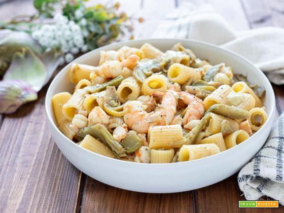 Pasta gamberi e carciofi