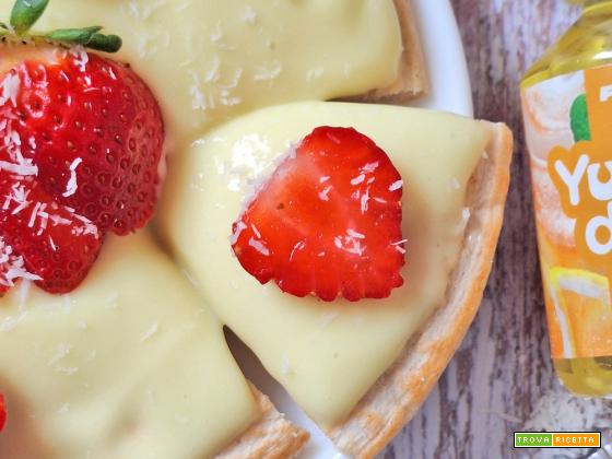 Tortino Fit in Padella Limone e Fragole Proteico e Senza Zucchero